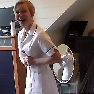 British mature nurse sharing cock in trio