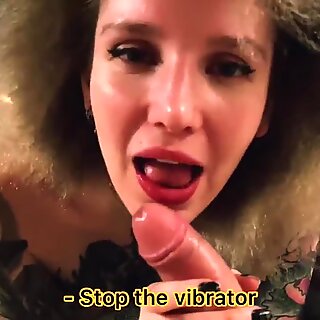 Boyfriend Control Vibrator While Babe Sensual Sucking - Cum